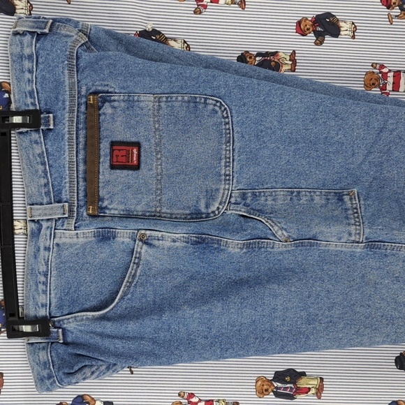 Riggs Workwear by Wrangler dura shield med wash denim carpenter work jeans 42/30 - Picture 5 of 8
